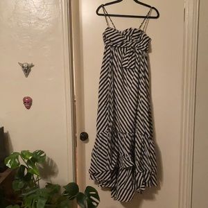 Black and white striped gown